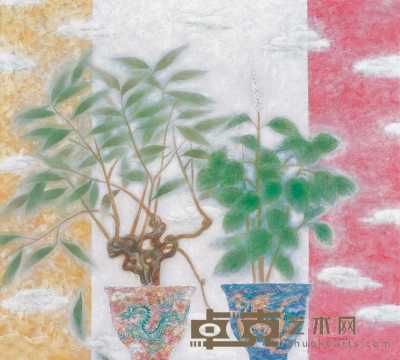 刘明孝 2004年作 瓶花—龙凤传说 130×160cm